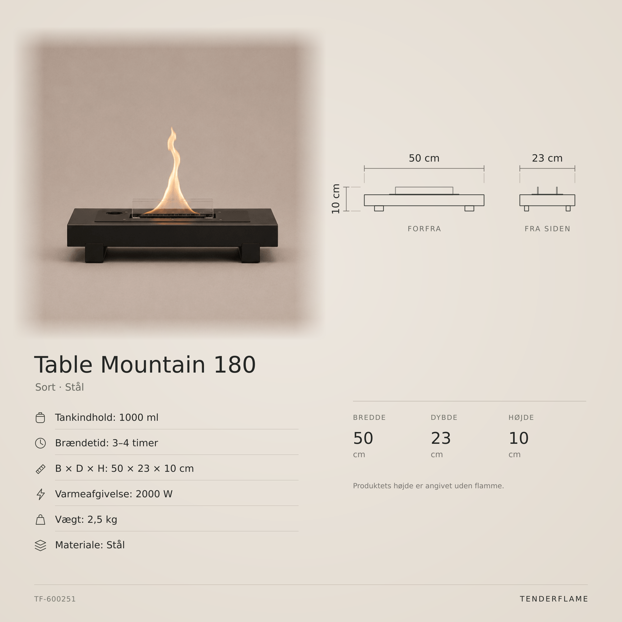 Table Mountain 180 Black