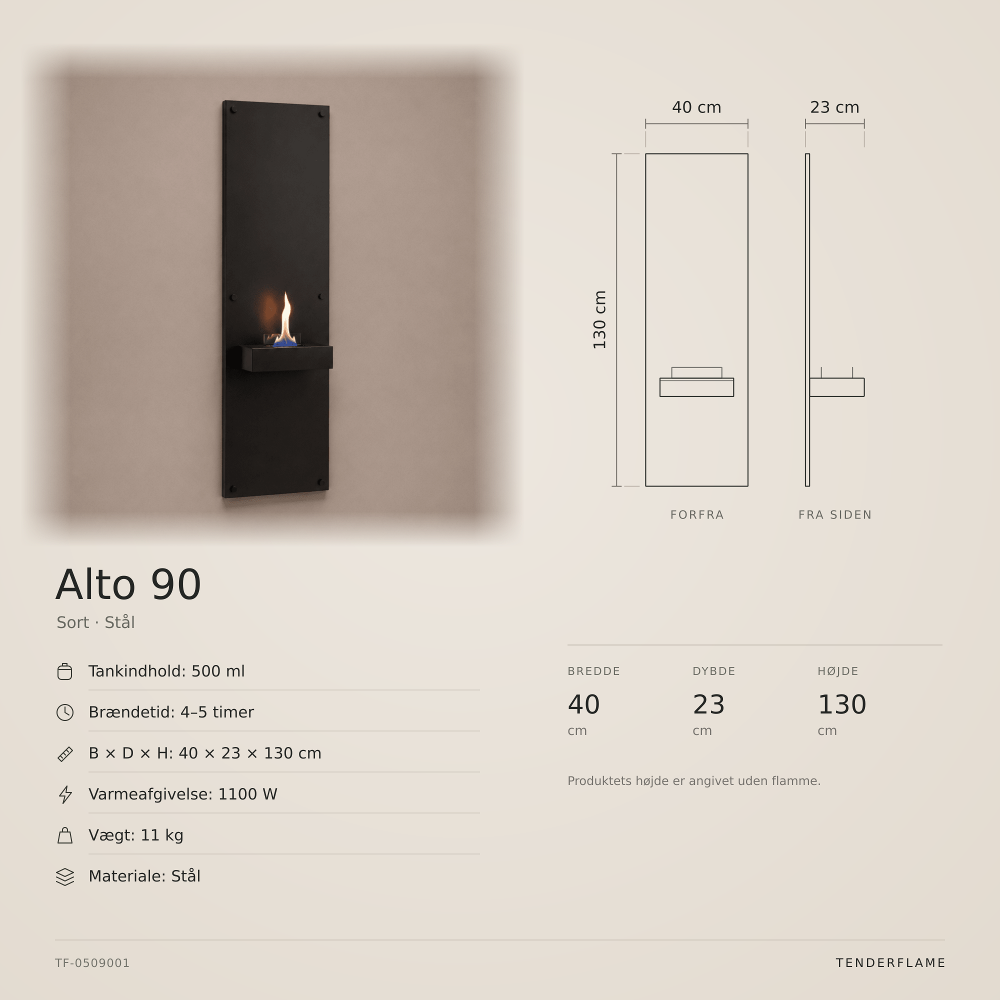 Alto 90 vægpejs