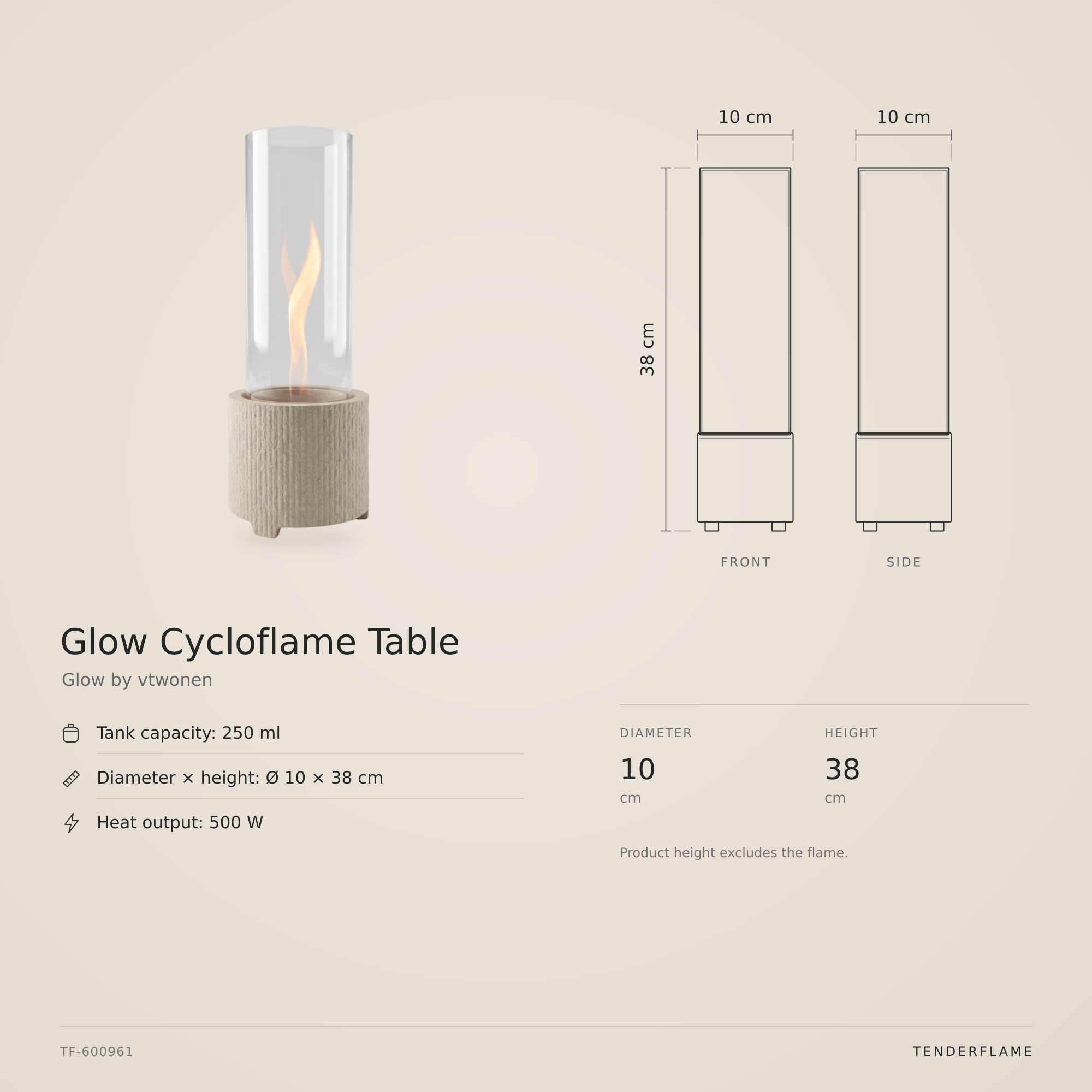 Glow Cycloflame Table