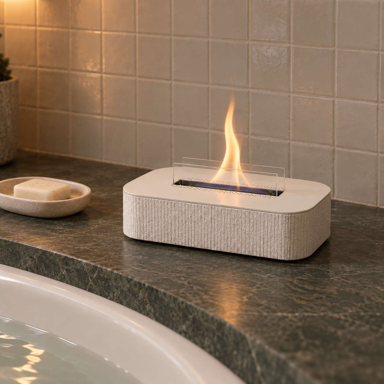 White Aris 90 beside a bath